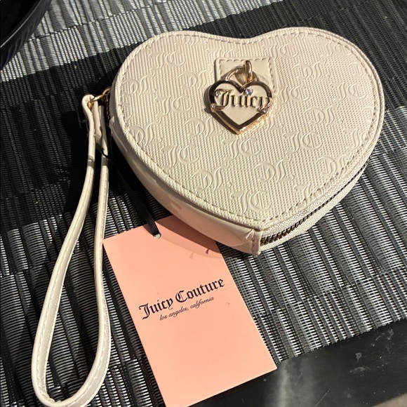Juicy Couture Handbags - Juicy Couture Beige Heart Wristlet with Gold Accent